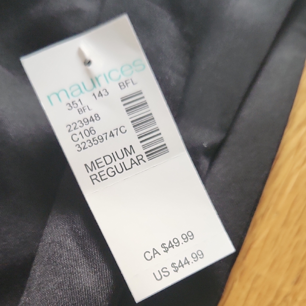 NWT Maurices Black Satiny High Rise Flare Pants - Picture 4 of 5